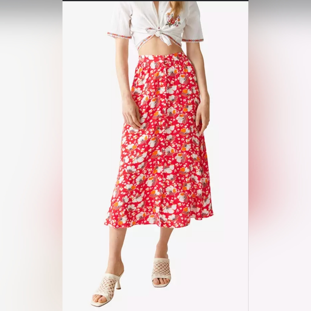 NWT & Other Stories buttoned midi skirt floral
